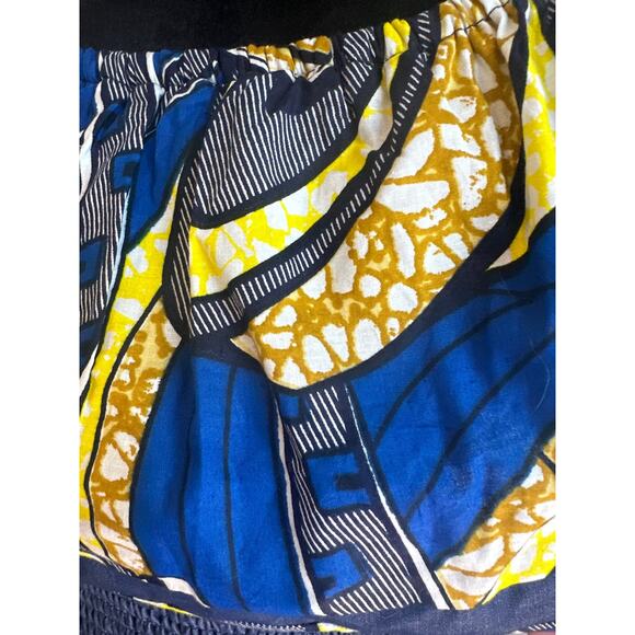 Marine Imports Inc. Chambray Dress Abstract Off Shoulder Ruffle Overlay and Hem - Picture 4 of 8